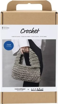 DIY Kit Hækle - Chunky Taske - Olivengrøn