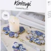 DIY Kit Kintsugi - Coasters - Blå - Guld - Lys Rød - Hvid
