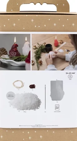 DIY Kit Lysstøbning - Julemand - Mat Transparent - Rød