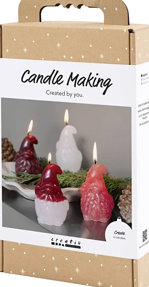 DIY Kit Lysstøbning - Julemand - Mat Transparent - Rød