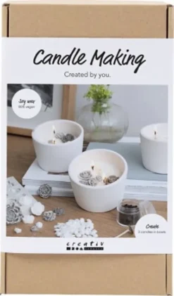 DIY Kit Lysstøbning - Rose - Beige - Hvid - Creme