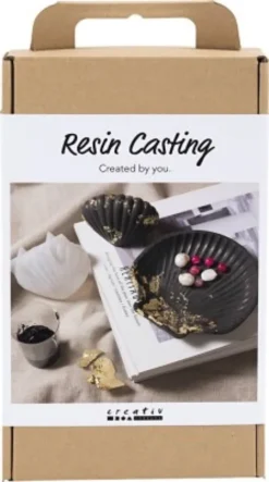 DIY Kit Resin Støbning - Musling - Sort - Guld