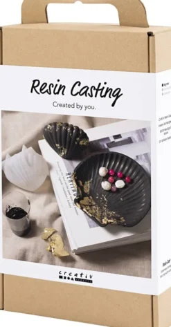 DIY Kit Resin Støbning - Musling - Sort - Guld