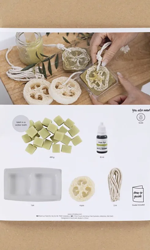 DIY Kit Sæbefremstilling - Loofah - Olivengrøn