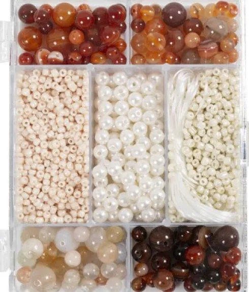DIY Mix Smykker - Agater - Str. 2,6-10 MM - Hulstr. 0,8-1,8 MM - Assorterede Farver