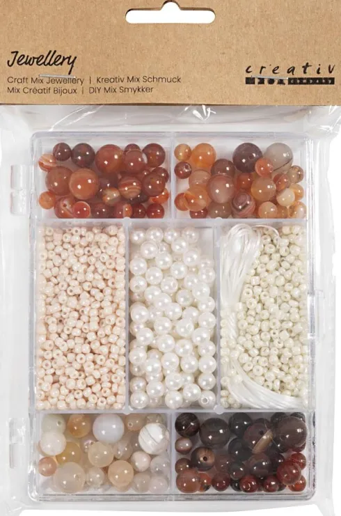 DIY Mix Smykker - Agater - Str. 2,6-10 MM - Hulstr. 0,8-1,8 MM - Assorterede Farver