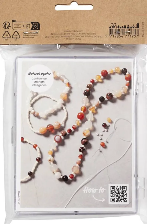 DIY Mix Smykker - Agater - Str. 2,6-10 MM - Hulstr. 0,8-1,8 MM - Assorterede Farver