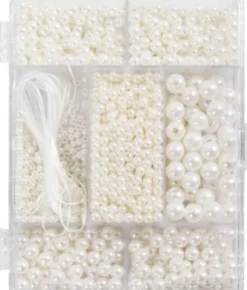 DIY Mix Smykker - Halskæde Og Armbånd - Hvid Perlemor - 1Pk