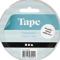 Dobbeltklæbende Tape - 3 MM - 10 M - Gennemsigtig