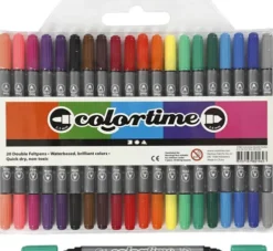 Dobbelt Tusser - Colortime - 20 Farver