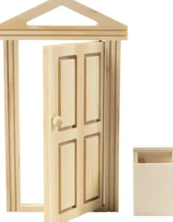 Dør Med Gesims Og Postkasse - H 5,5+18 CM - B 3,5+10,5 CM