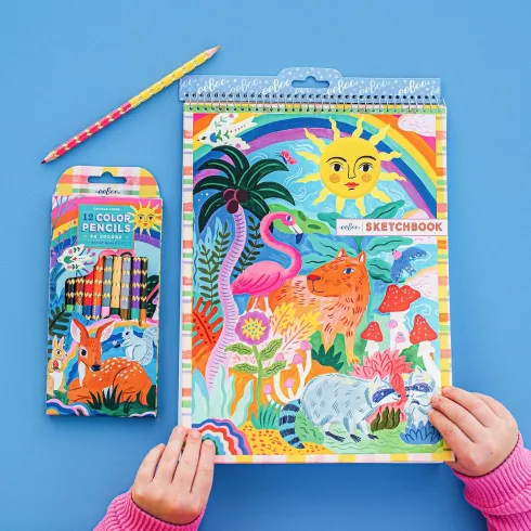 Eeboo - Sketchbook - Kapivar Og Sol - Skitseblok Med 60 Sider