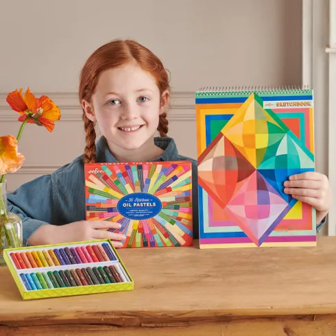 Eeboo - Skitsebog Med Spiralryg Til Børn - Rainbow Colors