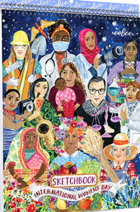 Eeboo - Skitsebog Med Spiralryg - International Women's Day