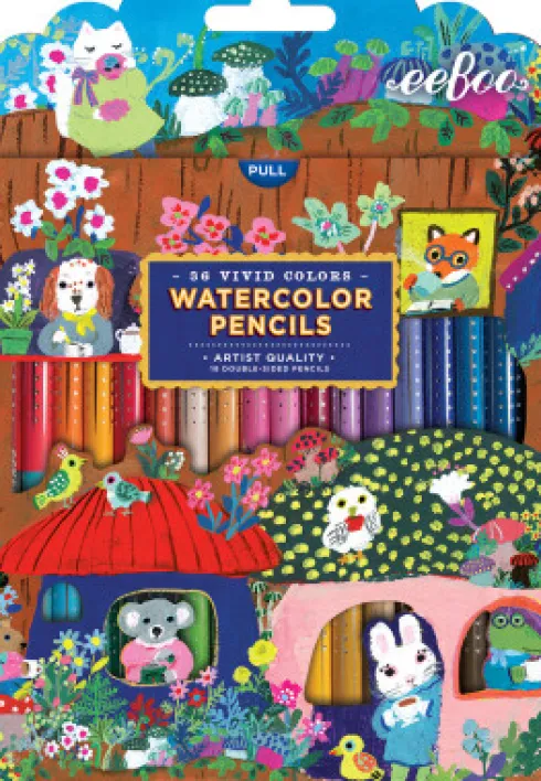 Eeboo - Watercolor Pencils - 36 Akvarel Farveblyanter - Yumi