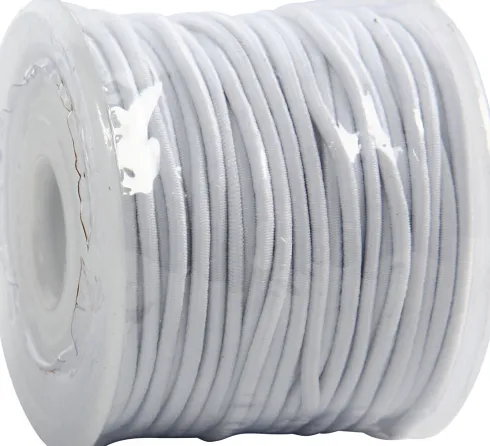 Elastiksnor - 2 MM - Hvid - 25 M