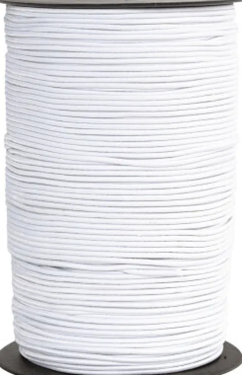 Elastiksnor - 2 MM - Hvid - 250 M