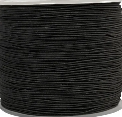 Elastiksnor - 1 MM - Sort - 250 M