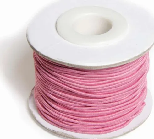 Elastiksnor - Tykkelse 1,2 MM - 25 M - Lyserød
