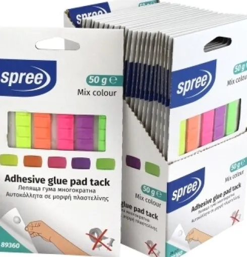 Elefantsnot Hæftemasse - Neon Farver - 50 G - 5 Farver