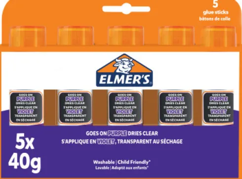 Elmer's - Disappearing Purple Glue Stick 40 Gram - 5 Pack - 2143884