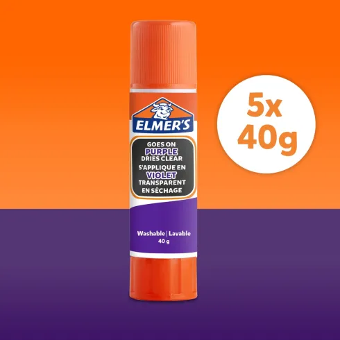 Elmer's - Disappearing Purple Glue Stick 40 Gram - 5 Pack - 2143884