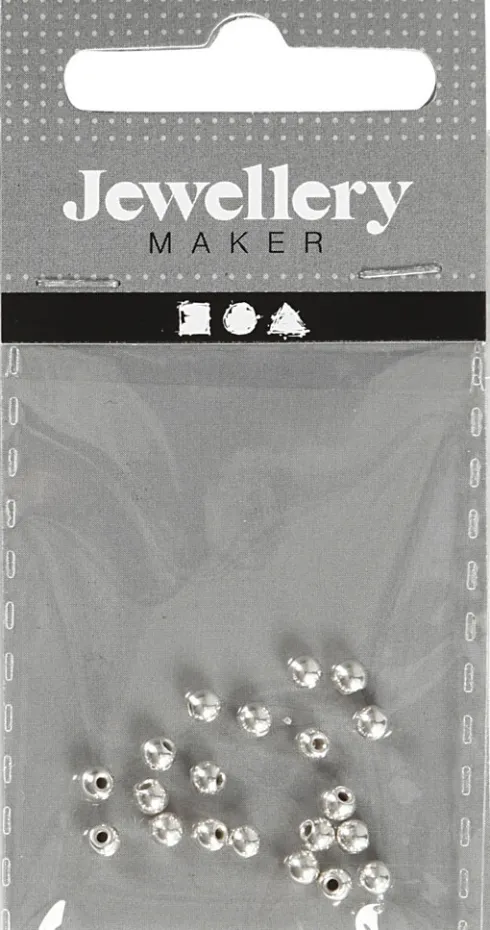 Endeperler - Ø 3 MM - Hulstr. 1 MM - Forsølvet - 20 Stk