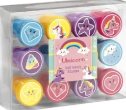Enhjørning Stempelsæt Til Børn - 12 Stempler