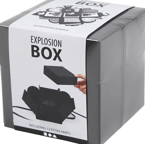 Explosion Box - Str. 7X7X7,5+12X12X12 CM - Sort - 1 Stk