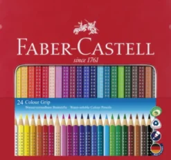 Faber-Castell - Colour Grip Farveblyanter I Tinæske - 24 Stk
