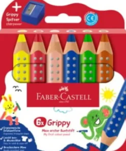 Faber-Castell - Grippy Farveblyanter Med Spidser - 6 Stk