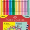 Faber-Castell - Grip Tusser Sæt - Neon Og Pastel - 10 Stk