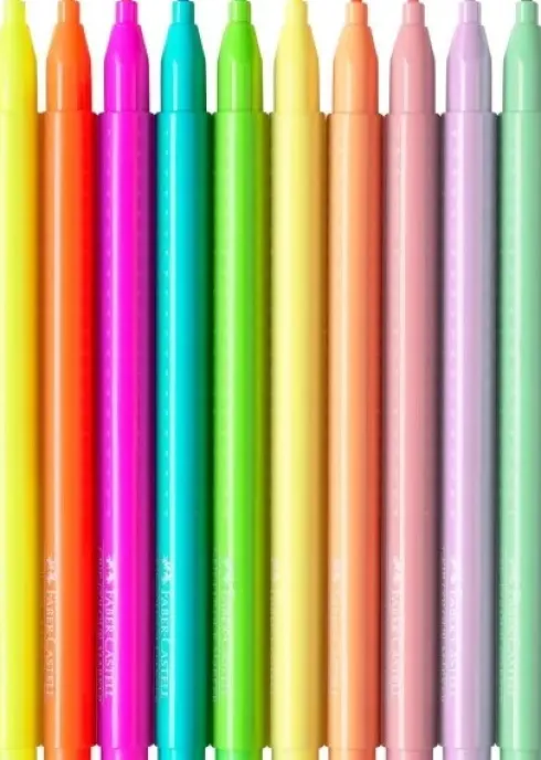 Faber-Castell - Grip Tusser Sæt - Neon Og Pastel - 10 Stk