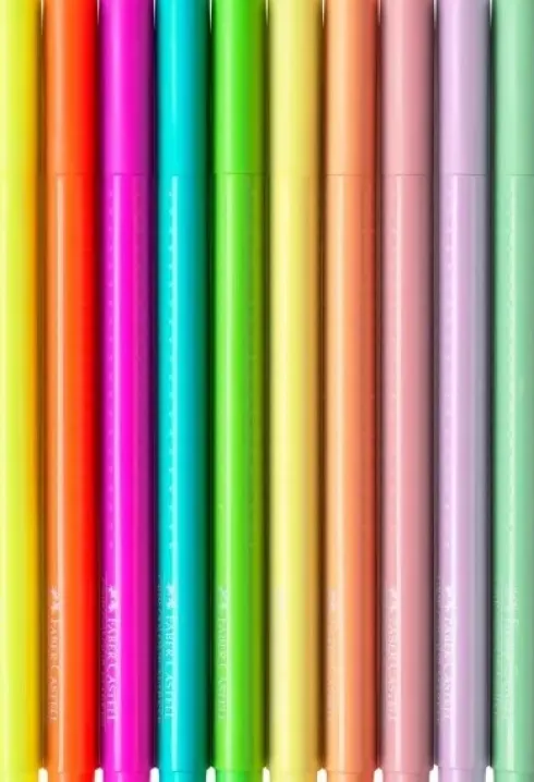 Faber-Castell - Grip Tusser Sæt - Neon Og Pastel - 10 Stk