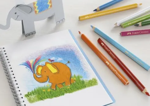 Faber-Castell - Jumbo Trekantede Farveblyanter - 24 Stk
