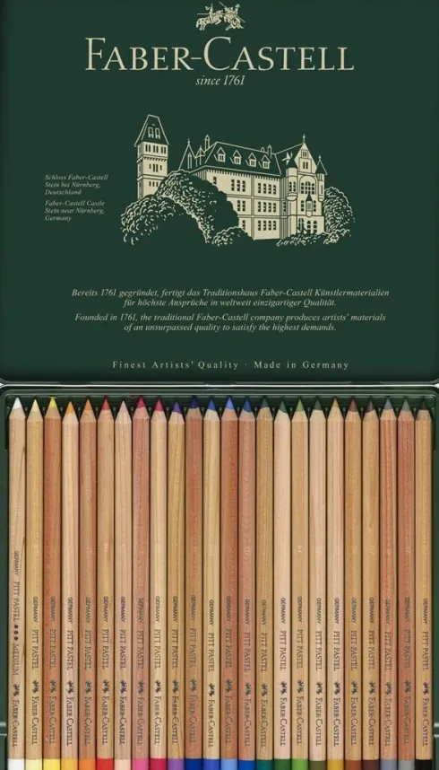 Faber-Castell - Pitt Pastel Farveblyanter I Tinæske - 24 Stk