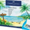 Faber-Castell - Watercolours - 12 Akvarelfarver Og 1 Pensel