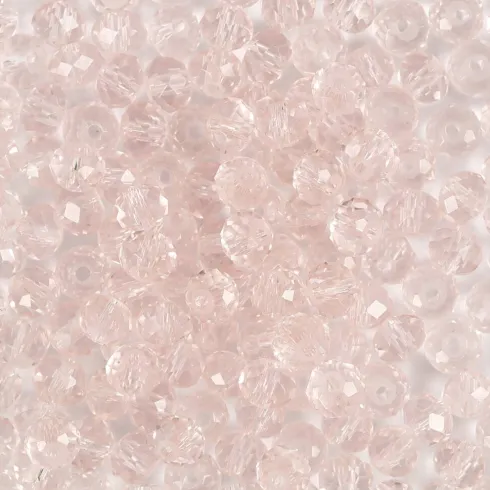 Facetperler - Ø 4 MM - Hulstr. 1 MM - Lys Rosa - 45 Stk