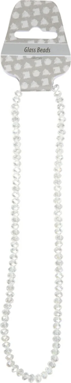 Facetperler - Str. 5X6 MM - Hulstr. 1 MM - Krystal - 100 Stk