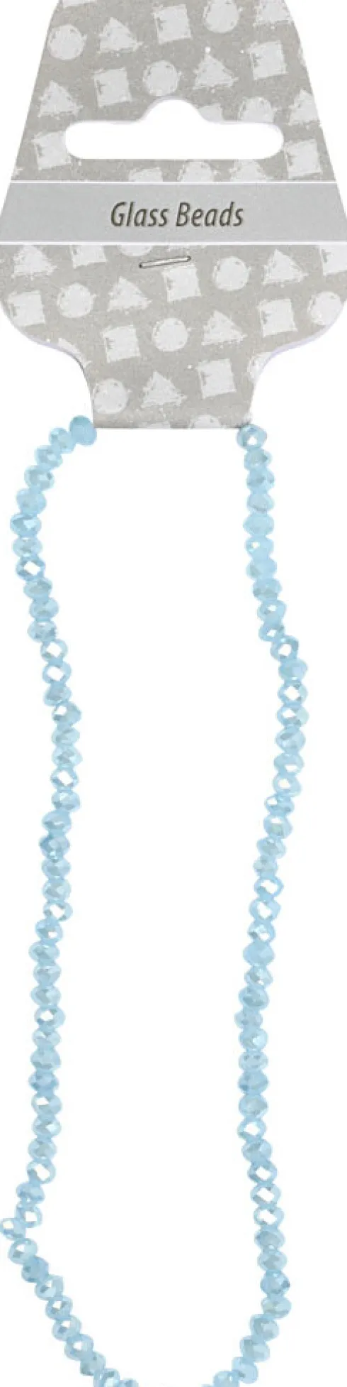 Facetperler - Str. 3X4 MM - Hulstr. 0,8 MM - Havblå - 100 Stk