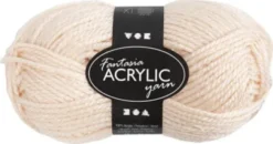 Fantasia Polyacrylgarn - L 80 M - Pind 4,5-5 - Lys Pudder - 50 G