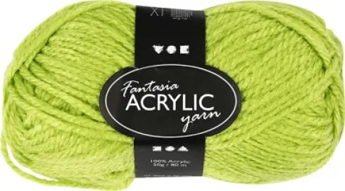 Fantasia Polyacrylgarn - L 80 M - Pind 4,5-5 - Lys Grøn - 50 G