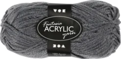 Fantasia Polyacrylgarn - L 80 M - Pind 4,5-5 - Grå - 50 G