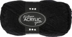 Fantasia Polyacrylgarn - L 80 M - Pind 4,5-5 - Sort - 50 G