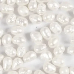 Ferskvandsperler - Gennemboret På Tværs - Ø 4-6 MM - Hulstr. 1 MM - Perlemor - 55Stk