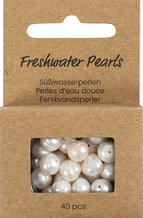 Ferskvandsperler - Gennemboret På Langs - Ø 4 MM - Hulstr. 1 MM - Perlemor - 40Stk