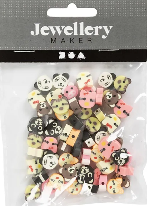 Figurperler - Dyr - Ø 10 MM - Hulstr. 1,5 MM - 60 Stk