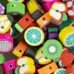 Figurperler - Frugt - Ø 10 MM - Hulstr. 1,5 MM - 60 Stk
