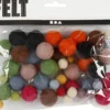 Filtkugler - Ø 10+20 MM - Assorterede Farver - 52 Stk