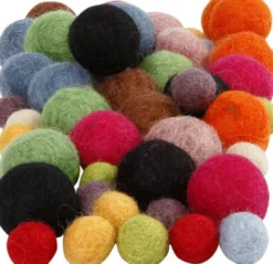Filtkugler - Ø 10+20 MM - Assorterede Farver - 52 Stk